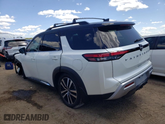 2024 Nissan Pathfinder Platinum with VIN 5N1DR3DK3RC228313, listed as a Copart auction lot 58265575 with 27,387 mi miles and Salvage title. Bid and sale history available at DreamBid. Image 2.