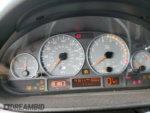 2002 BMW 3 Series M3 with VIN WBSBL93442JR18746, listed as a Copart auction lot 85567394 with 141,811 mi miles and Salvage Title. Bid and sale history available at DreamBid. Image 9.