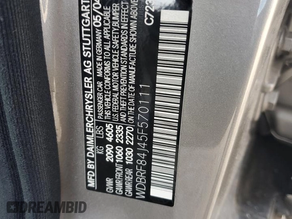 2005 Mercedes-Benz C 320 with VIN WDBRF84J45F570111, listed as a Copart auction lot 50426905 with 146,051 mi miles and Salvage title. Bid and sale history available at DreamBid. Image 12.