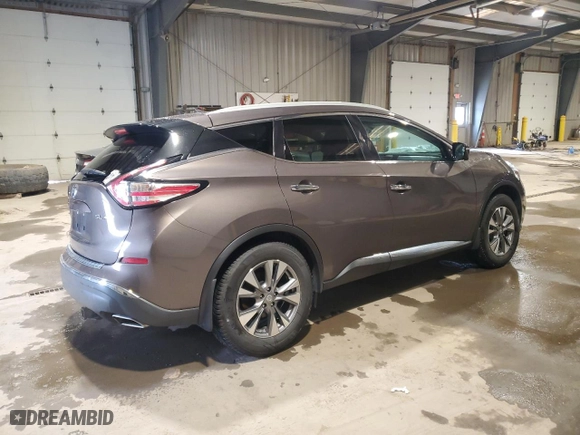 2015 Nissan Murano S with VIN 5N1AZ2MHXFN233607, listed as a Copart auction lot 89318475 with 52,543 mi miles and Salvage Title. Bid and sale history available at carsss.com. Image 3.