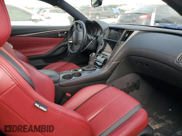 2022 Infiniti Q60 Red Sport 400 with VIN JN1FV7LK4NM660384, listed as a Copart auction lot 45288615 with 41,781 mi miles and Non repairable. Bid and sale history available at DreamBid. Image 8.