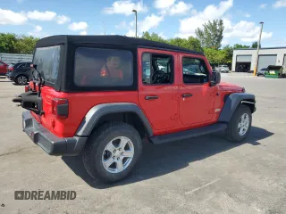 2020 Jeep Wrangler Unlimited Sport S with VIN 1C4HJXDG1LW216926, listed as a Copart auction lot 61456015 with Not provided miles and Salvage title. Bid and sale history available at DreamBid. Image 3.