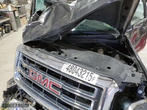 2015 GMC Sierra 1500 SLE with VIN 1GTV2UEC4FZ390910, listed as a Copart auction lot 48043215 with 75,608 mi miles and Salvage Title. Bid and sale history available at carsss.com. Image 11.