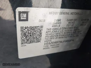2020 Chevrolet Malibu LT with VIN 1G1ZD5ST6LF001874, listed as a IAAI auction lot 41684091 with 96,037 mi miles. Bid and sale history available at carsss.com. Image 9.