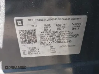2019 Chevrolet Equinox LT with VIN 2GNAXKEV7K6151340, listed as a IAAI auction lot 41891324 with 45,526 mi miles and . Bid and sale history available at carsss.com. Image 9.