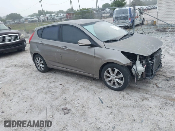 2014 Hyundai Accent SE with VIN KMHCU5AE0EU169214, listed as a IAAI auction lot 41925749 with 119,544 mi miles. Bid and sale history available at carsss.com. Image 1.