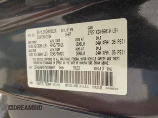 2007 Dodge Dakota SLT z VIN 1D7HW48P27S198997, wystawiony jako IAAI lot #42411491 z przebiegiem 183 825 mil mil oraz . Historia ofert i sprzedaży dostępna na DreamBid. Obrazek 9.