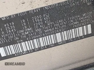 2017 Subaru Legacy Premium with VIN 4S3BNAF65H3026857, listed as a IAAI auction lot 41797484 with 54,975 mi miles. Bid and sale history available at carsss.com. Image 9.