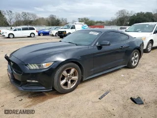 2015 Ford Mustang V6 with VIN 1FA6P8AM7F5341290, listed as a Copart auction lot 44309395 with 143,560 mi miles and Salvage Title. Bid and sale history available at carsss.com. Image 1.