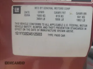 2004 Chevrolet Corvette with VIN 1G1YY32G345125003, listed as a Copart auction lot 67078464 with 0 mi miles and Salvage Title. Bid and sale history available at carsss.com. Image 13.