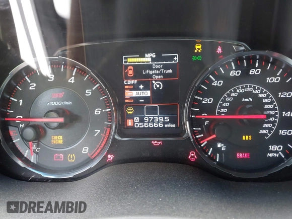 2021 Subaru WRX STI with VIN JF1VA2E65M9806189, listed as a IAAI auction lot 41876504 with 56,666 mi miles and . Bid and sale history available at DreamBid. Image 7.