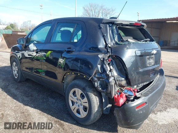 2015 Chevrolet Trax LS with VIN KL7CJKSB9FB080154, listed as a IAAI auction lot 41983131 with 36,773 mi miles. Bid and sale history available at carsss.com. Image 3.