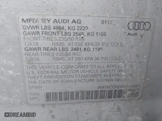 2017 Audi Q3 Premium with VIN WA1ECCFS1HR014286, listed as a IAAI auction lot 41582743 with 105,585 mi miles. Bid and sale history available at carsss.com. Image 9.