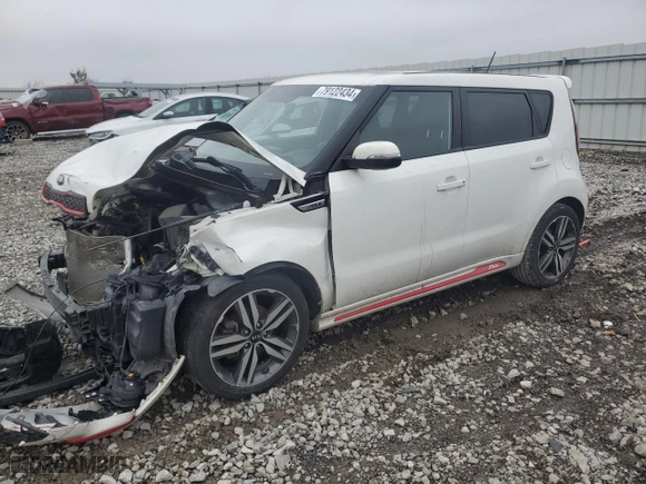 2014 Kia Soul + with VIN KNDJP3A57E7015959, listed as a Copart auction lot 79122434 with 0 mi miles and Salvage Title. Bid and sale history available at carsss.com. Image 1.