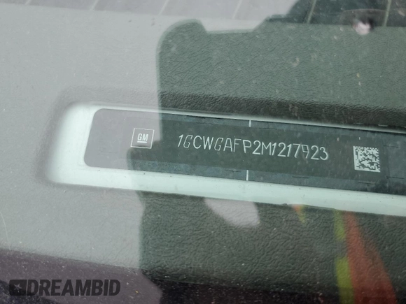 2021 Chevrolet Express Cargo with VIN 1GCWGAFP2M1217923, listed as a Copart auction lot 44116785 with 277,325 mi miles and Salvage title. Bid and sale history available at DreamBid. Image 15.
