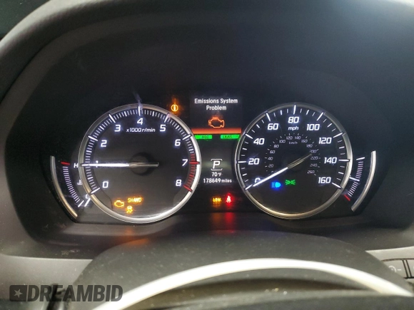 2014 Acura MDX Advance with VIN 5FRYD4H83EB037558, listed as a Copart auction lot 60697445 with 178,649 mi miles and Non repairable. Bid and sale history available at DreamBid. Image 9.