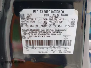 2012 Ford Escape XLS с VIN 1FMCU9C77CKB34782, выставлен на аукционе IAAI как лот 42314039 с пробегом 147 291 миль миль и . История ставок и продаж доступна на DreamBid. Изображение 9.