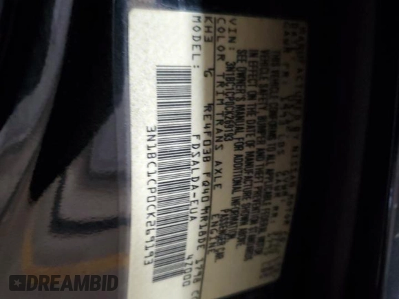2012 Nissan Versa S with VIN 3N1BC1CP0CK269193, listed as a Copart auction lot 41645115 with 62,912 mi miles and Salvage Title. Bid and sale history available at carsss.com. Image 12.