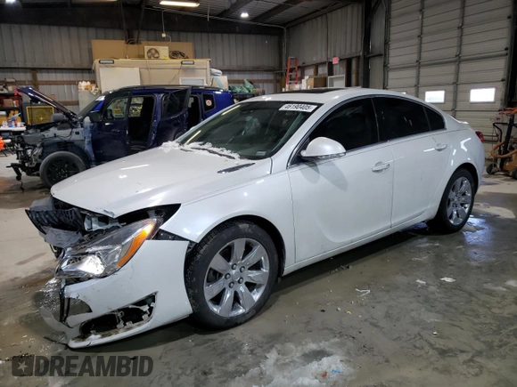 2016 Buick Regal Premium II with VIN 2G4GT5GX9G9126178, listed as a Copart auction lot 46190405 with 87,437 mi miles and Salvage title. Bid and sale history available at DreamBid. Image 1.