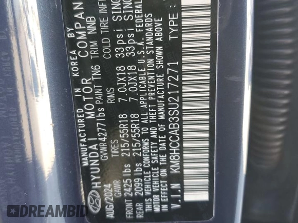 2025 Hyundai Kona SEL Convenience with VIN KM8HCCAB3SU217271, listed as a Copart auction lot 42776735 with 6,135 mi miles and Salvage Title. Bid and sale history available at DreamBid. Image 16.