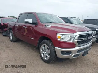 2023 Ram 1500 Big Horn z VIN 1C6SRFFT2PN702988, wystawiony jako IAAI lot #42113312 z przebiegiem Nie podano mil oraz . Historia ofert i sprzedaży dostępna na DreamBid. Obrazek 1.