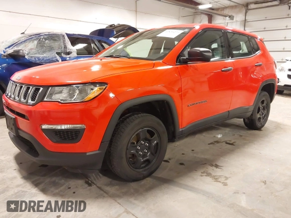 2018 Jeep Compass Sport z VIN 3C4NJDAB3JT402254, wystawiony jako IAAI lot #41830273 z przebiegiem 73 274 mil mil oraz . Historia ofert i sprzedaży dostępna na DreamBid. Obrazek 2.