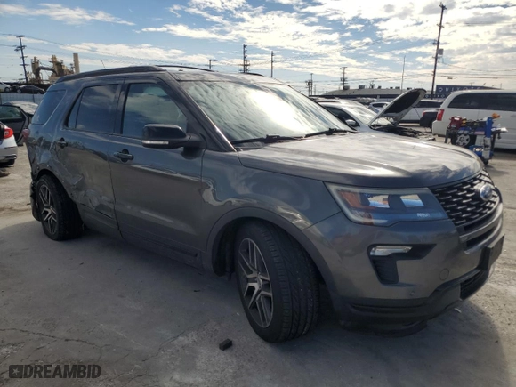2018 Ford Explorer Sport with VIN 1FM5K8GT8JGB56452, listed as a Copart auction lot 45879255 with 65,407 mi miles and Salvage Title. Bid and sale history available at carsss.com. Image 4.