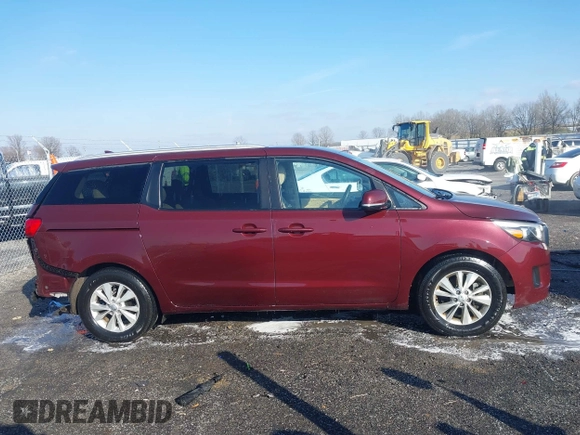 2015 Kia Sedona LX with VIN KNDMB5C14F6059569, listed as a IAAI auction lot 41564739 with 167,275 mi miles. Bid and sale history available at carsss.com. Image 13.