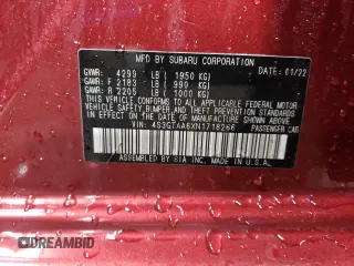 2022 Subaru Impreza with VIN 4S3GTAA6XN1718266, listed as a Copart auction lot 46921805 with Not provided miles and Non repairable. Bid and sale history available at DreamBid. Image 12.