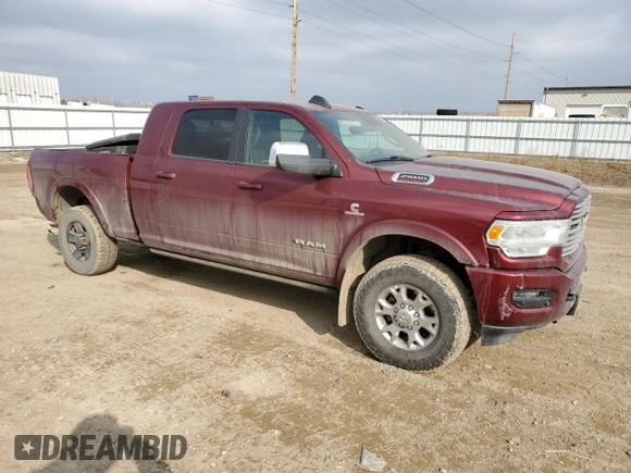2019 Ram 2500 Laramie with VIN 3C6UR5NL3KG654990, listed as a Copart auction lot 40137264 with 45,200 mi miles and Salvage Title. Bid and sale history available at carsss.com. Image 4.