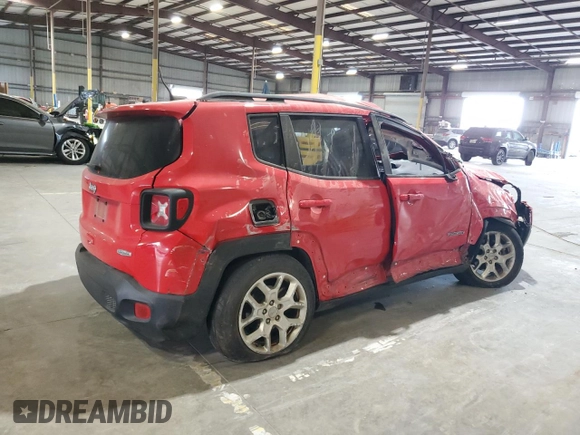 2018 Jeep Renegade Latitude with VIN ZACCJABB8JPG93233, listed as a Copart auction lot 58553795 with Not provided miles and Non repairable. Bid and sale history available at DreamBid. Image 3.