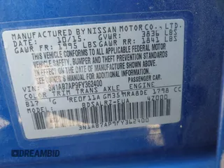 2015 Nissan Sentra SR with VIN 3N1AB7AP9FY362400, listed as a IAAI auction lot 42157078 with 65,186 mi miles and . Bid and sale history available at carsss.com. Image 9.