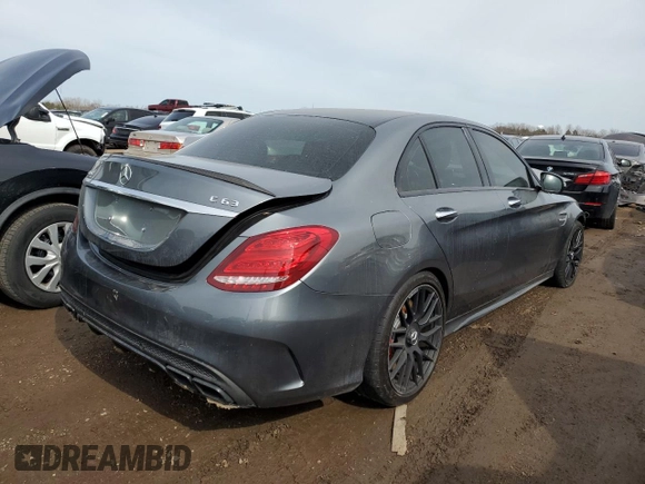 2018 Mercedes-Benz C 63 AMG with VIN 55SWF8GB6JU255249, listed as a Copart auction lot 50094455 with 61,693 mi miles and Salvage title. Bid and sale history available at DreamBid. Image 3.