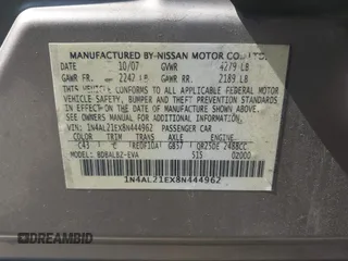 2008 Nissan Altima 2.5 SL with VIN 1N4AL21EX8N444962, listed as a IAAI auction lot 42024684 with 262,819 mi miles. Bid and sale history available at carsss.com. Image 9.