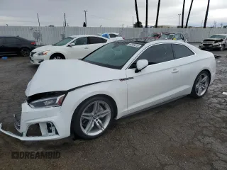 2018 Audi A5 Premium Plus with VIN WAUTNAF56JA129554, listed as a Copart auction lot 48355515 with 21,410 mi miles and Salvage Title. Bid and sale history available at DreamBid. Image 1.