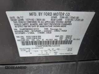 2017 Ford Taurus SEL with VIN 1FAHP2E82HG132551, listed as a IAAI auction lot 42633317 with 80,785 mi miles and . Bid and sale history available at DreamBid. Image 9.
