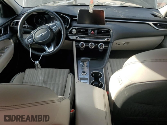 2021 Genesis G70 2.0T with VIN KMTG34LA5MU074208, listed as a Copart auction lot 46582154 with 45,911 mi miles. Bid and sale history available at carsss.com. Image 8.