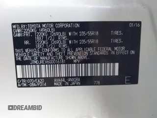 2016 Toyota RAV4 Limited with VIN JTMDJREV6GD016181, listed as a IAAI auction lot 41616922 with 95,037 mi miles and . Bid and sale history available at DreamBid. Image 9.