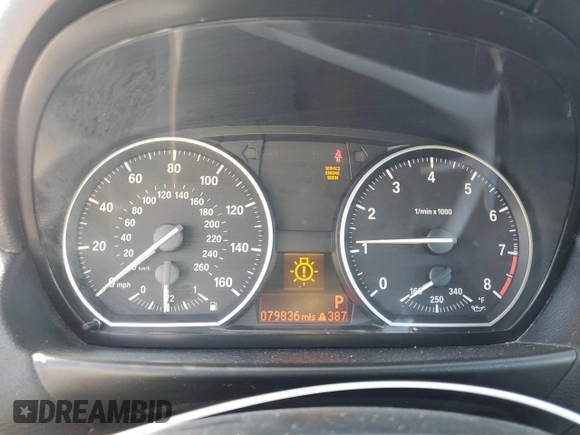 2011 BMW 1 Series 135i with VIN WBAUN7C55BVM24523, listed as a Copart auction lot 81636844 with 79,836 mi miles and Salvage Title. Bid and sale history available at DreamBid. Image 9.
