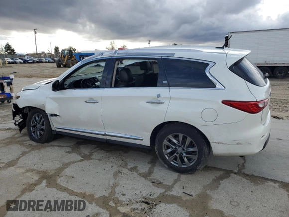 2013 Infiniti JX35 with VIN 5N1AL0MN1DC330988, listed as a Copart auction lot 43611794 with 191,060 mi miles and Salvage Title. Bid and sale history available at carsss.com. Image 2.
