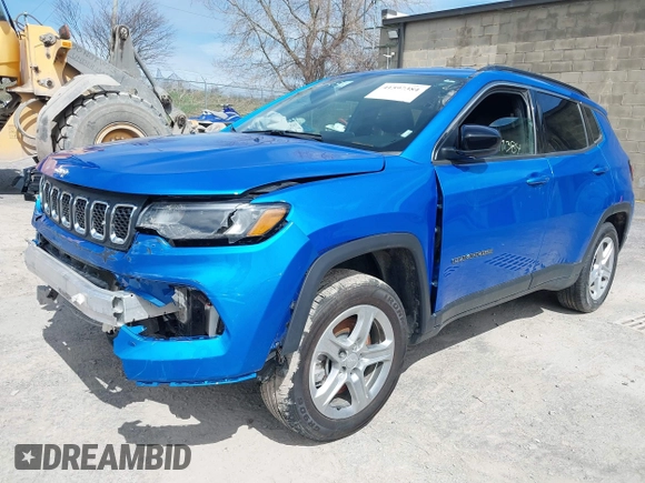 2024 Jeep Compass Latitude with VIN 3C4NJDBNXRT603931, listed as a IAAI auction lot 41987051 with 24,436 mi miles. Bid and sale history available at carsss.com. Image 18.