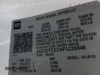 2023 Chevrolet Colorado 4WD LT с VIN 1GCGTCEC6P1226946, выставлен на аукционе Copart как лот 45630995 с пробегом 34 846 миль миль и Списание • Salvage title. История ставок и продаж доступна на DreamBid. Изображение 13.
