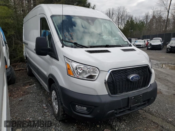 2021 Ford Transit Cargo with VIN 1FTBR1C88MKB00153, listed as a Copart auction lot 41636224 with 21,072 mi miles and Salvage Title. Bid and sale history available at DreamBid. Image 4.