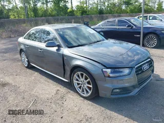 2014 Audi A4 Premium Plus with VIN WAUFFAFL8EN028877, listed as a IAAI auction lot 41736915 with 112,021 mi miles. Bid and sale history available at carsss.com. Image 1.
