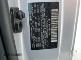 2016 Hyundai Veloster Turbo with VIN KMHTC6AEXGU255318, listed as a Copart auction lot 77101544 with 0 mi miles and Salvage Title. Bid and sale history available at carsss.com. Image 13.