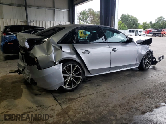 2015 Audi S4 Premium Plus with VIN WAUBGAFL9FA090969, listed as a Copart auction lot 68854794 with 0 mi miles and Salvage Title. Bid and sale history available at carsss.com. Image 3.