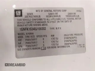 2008 Chevrolet Suburban Commercial with VIN 1GNFK16348J196002, listed as a IAAI auction lot 41378119 with 287,078 mi miles. Bid and sale history available at carsss.com. Image 9.