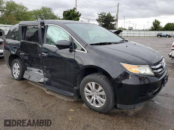 2015 Honda Odyssey EX-L z VIN 5FNRL5H64FB048406, wystawiony jako Copart lot #58044065 z przebiegiem 61 005 mil mil oraz Szkoda całkowita • Salvage title. Historia ofert i sprzedaży dostępna na DreamBid. Obrazek 4.