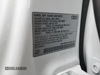 2023 Audi Q8 Premium Plus with VIN WA1BVBF19PD001070, listed as a Copart auction lot 73720044 with 14,747 mi miles and Non repairable. Bid and sale history available at DreamBid. Image 13.