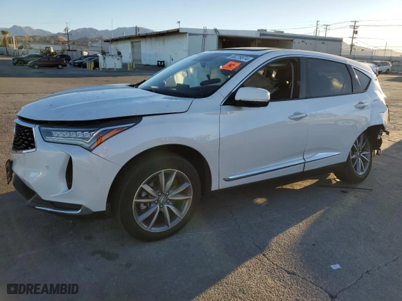 2023 Acura RDX w/Technology Package with VIN 5J8TC1H57PL001571, listed as a Copart auction lot 85279574 with 20,598 mi miles and Salvage Title. Bid and sale history available at carsss.com. Image 1.